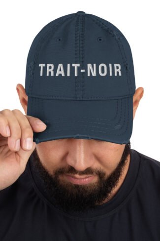 Casquette Trait Noir Effet Usé Bleue 2