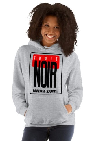 Sweat à capuche Trait Noir Gris sport