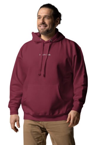 Sweat à Capuche Trait Noir Maron I